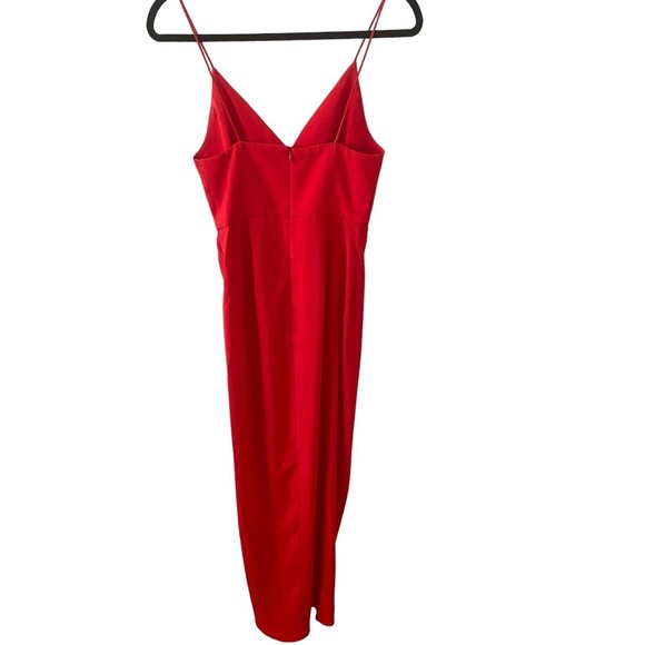 Shona Joy Core Cocktail Draped Dress in Tomato Red Size 2 - Picture 5 of 9
